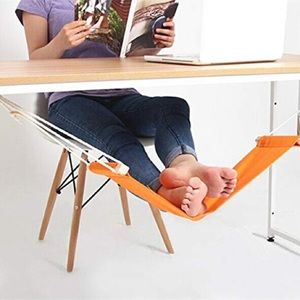 Adjustable Orange Desk Foot Rest Hammock